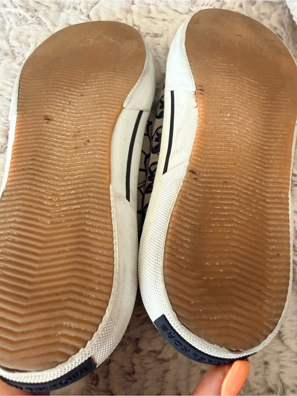 Michael Kors "Boerum" Jacquard Monogram Blk,Beige ,gold MK Logo Low-Tops W9 - Picture 9 of 9